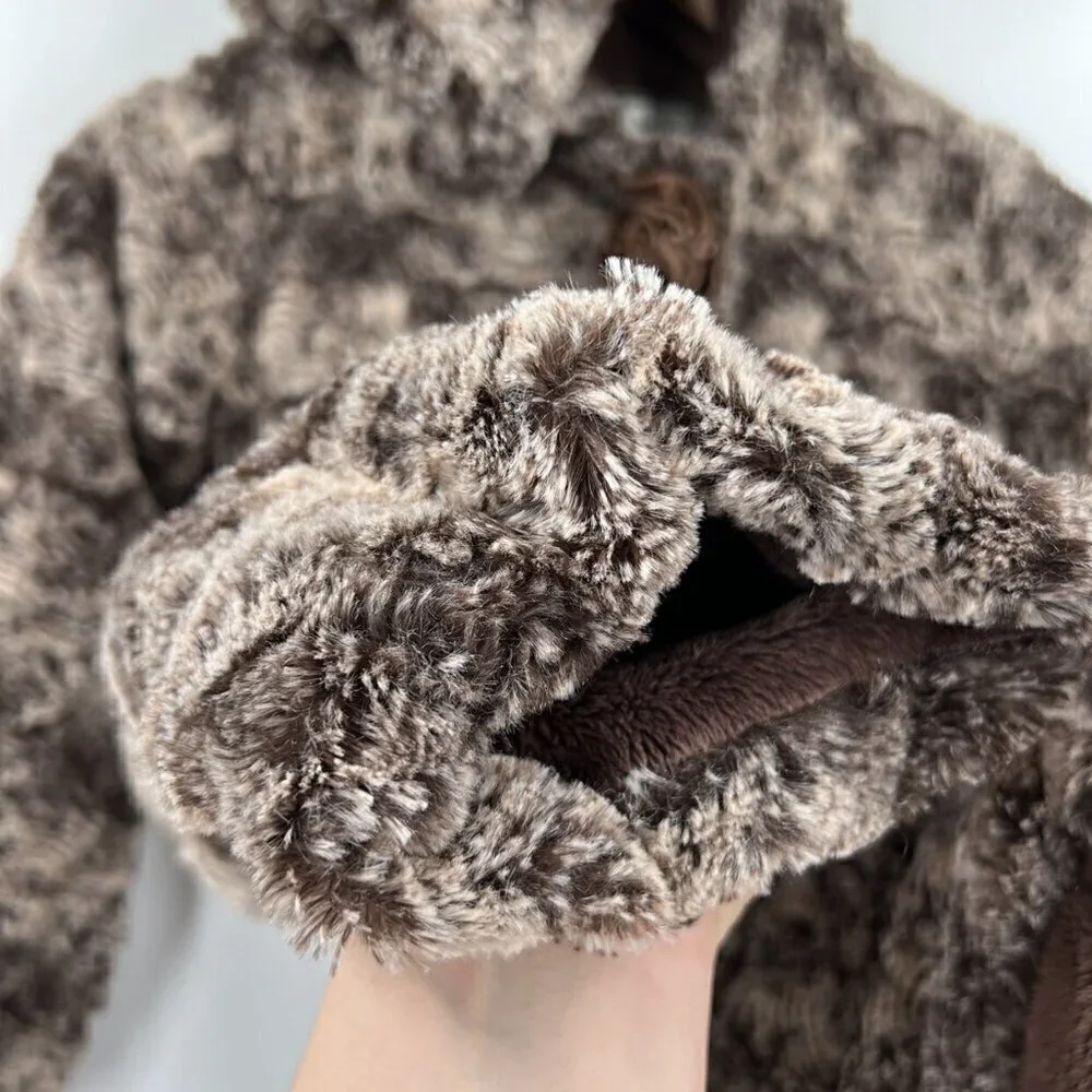 Widgeon Brown Triple Rosette Hooded Coat